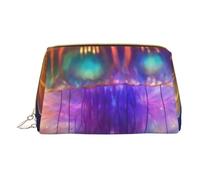 XULLZH Jellyfish ocean Print Leather Zip Portable for Women Travel Toiletry PouchKit Organizer Small Makeup Pouche, White, One Size, White, One Size