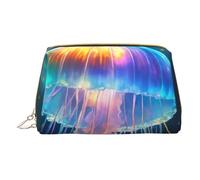 XULLZH Jellyfish ocean Print Leather Zip Portable for Women Travel Toiletry PouchKit Organizer Small Makeup Pouche, White, One Size, White, One Size