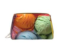 XULLZH Many colored ice cream Print Leather Zip Portable for Women Travel Toiletry PouchKit Organizer Small Makeup Pouche, White, One Size, White, One Size