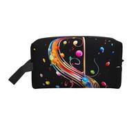 XULLZH Music note Print Large capacity Travel Portable Cosmetic Organizer Pouch Zipper Toiletry Storage Bag, White, One Size, White, One Size