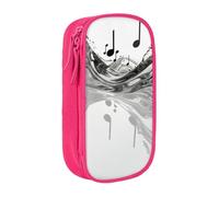 XULLZH Music notes Print Large Capacity Zipper Pencil Box double-deck Pen Bag Make-up Pen Pouch Office Supply, Pink, One Size, Modern