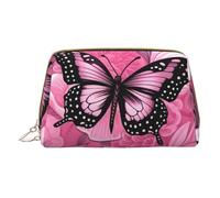 XULLZH Red Butterfly Seamless tile Print Leather Zip Portable for Women Travel Toiletry PouchKit Organizer Small Makeup Pouche, White, One Size, White, One Size