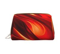 XULLZH Red Flame Print Leather Zip Portable for Women Travel Toiletry PouchKit Organizer Small Makeup Pouche, White, One Size, White, One Size