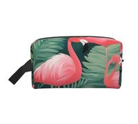 XULLZH Red Flamingo Succulent Plants Print Large capacity Travel Portable Cosmetic Organizer Pouch Zipper Toiletry Storage Bag, White, One Size, White, One Size