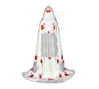 XULLZH Red Gray White Polka Dot Dot Pattern2 Print Hooded Cape Halloween Christmas Cape Costume Women Men Adults Masquerade Dress Up