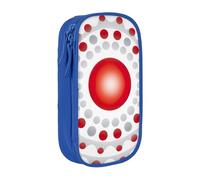 XULLZH Red Gray White Polka Dot Print Large Capacity Zipper Pencil Box double-deck Pen Bag Make-up Pen Pouch Office Supply, Blue, One Size, Modern