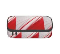 XULLZH Red line Print Large Capacity Compartments Pencil Case Pencil Pouch Bag Travel Toiletry Organizer Bag, Black, One Size, Modern
