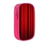 XULLZH Red stripes Print Large Capacity Zipper Pencil Box double-deck Pen Bag Make-up Pen Pouch Office Supply, Pink, One Size, Modern