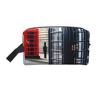 XULLZH Telephone Booth Print Large capacity Travel Portable Cosmetic Organizer Pouch Zipper Toiletry Storage Bag, White, One Size, White, One Size