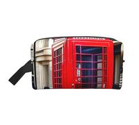 XULLZH Telephone Booth Print Large capacity Travel Portable Cosmetic Organizer Pouch Zipper Toiletry Storage Bag, White, One Size, White, One Size