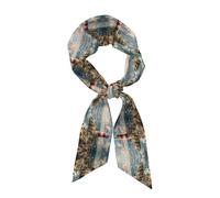 XULLZH The Seaside Lighthouse Print Neck Scarfs for Women Neck Scarves Soft Breathable Lightweight Neckerchief Headscarf, Black, One Size, Black, One Size