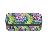 XULLZH Tie Dye Hippies Print Large Capacity Compartments Pencil Case Pencil Pouch Bag Travel Toiletry Organizer Bag, Black, One Size, Modern