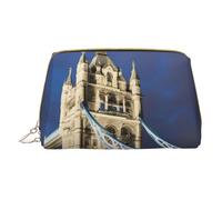 XULLZH Tower Bridge in London Print Leather Zip Portable for Women Travel Toiletry PouchKit Organizer Small Makeup Pouche, White, One Size, White, One Size