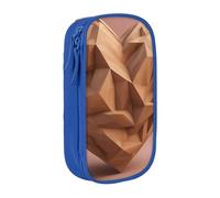 XULLZH wood heart Print Large Capacity Zipper Pencil Box double-deck Pen Bag Make-up Pen Pouch Office Supply