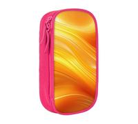 XULLZH Yellow Abstract Spiral Pattern Print Large Capacity Zipper Pencil Box double-deck Pen Bag Make-up Pen Pouch Office Supply, Pink, One Size, Modern