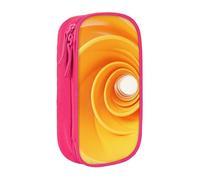 XULLZH Yellow Abstract Spiral Pattern Print Large Capacity Zipper Pencil Box double-deck Pen Bag Make-up Pen Pouch Office Supply, Pink, One Size, Modern
