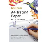 Xulmar Tracing Paper A4 63 GSM - Pack of 100 Sheets Tracing Paper for Sewing Patterns, Drawing Overlays & Sketching on Art Paper & Sketch Book