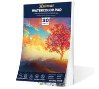 Xulmar Watercolour Paper Pad - A4 x 30 Sheets, 300 GSM Cold-Pressed 100% Acid-Free pulpwood Material | Natural White, Glue-Bound for Watercolor Painting