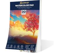 Xulmar Watercolour Paper Pad - A5x 30 Sheets, 300 GSM Cold-Pressed 100% Acid-Free pulpwood Material | Natural White, Glue-Bound for Watercolor Painting