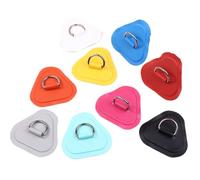 xulvoz 10Pc Surfboard Dinghy Boat PVC Patch With Stainless Steel Triangle D Ring Patch Inflatable Boat Patch Canoe Deck Rigging Sup
