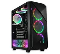 XUM Legend Prebuilt Gaming PC: AMD Ryzen 5 5600G, Radeon Vega 7 Integrated Graphics, 16GB DDR4 RAM, 256GB NVMe SSD, 1TB HDD, 500W PSU 80+ Bronze, aRGB, WiFi 5, Windows 11 Home, Entry Level, Black Case