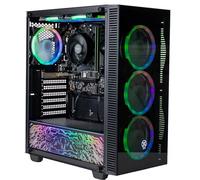 XUM Titan Prebuilt Gaming PC: AMD Ryzen 5 5600G, Radeon Vega 7 Integrated Graphics, 16GB DDR4 RAM, 256GB NVMe SSD, 1TB HDD, 500W PSU 80+ Bronze, aRGB, WiFi 5, Windows 11 Home, Entry Level, Black Case