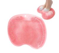 Xumann 1 Pcs Silicone Foot Scrubber Cleaner for Shower, Non-Slip Suction Scrubber Mat for Cleaning and Massage (Pink)