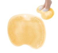Xumann 1 Pcs Silicone Foot Scrubber Cleaner for Shower, Non-Slip Suction Scrubber Mat for Cleaning and Massage (Yellow)