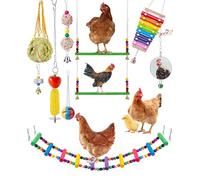 Xumann 10 Pcs Chicken Toys Set, Chicken Swing for HParrot Chickens Ducks Large Birds Geese Hanging Feeding