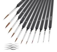 Xumann 11 PCS Fine Detail Paint Brushes Set, Miniature Line Painting Handle Brush, Model Paint Brushes