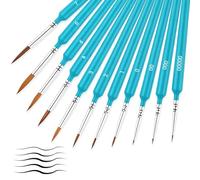 Xumann 11 PCS Fine Detail Paint Brushes Set, Miniature Line Painting Handle Brush, Model Paint Brushes