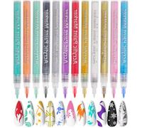 Xumann 12 Colors Nail Art Pens for Gel Polish, Quick Dry Fine Tips Nail Art Pen