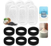 Xumann 12PCS Cat Water Fountain Filters, Pet Fountain Filter Replacement Includes 6 Filters and 6 Sponges