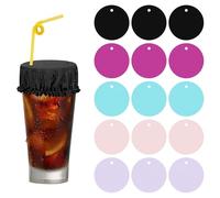 Xumann 15 Pcs Drink Covers Anti Spike, Cup Drinks Spiking Prevention with Straw Hole for Alcohol Protection