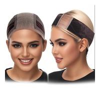 Xumann 2 Pcs Wig Cap to Hold Grip in Place, 4x5 Adjustable Non-slip Lace Caps with Grip for Head circumference 55-57cm Keeping Wigs (Brown)