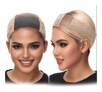 Xumann 2 Pcs Wig Cap to Hold Grip in Place, 4x5 Adjustable Non-slip Lace Caps with Grip for Keeping Wigs (Beige)