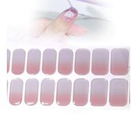Xumann 22PCS Semi Cured Gel Nails Stickers, Long Lasting Semicured Nail Strips, French Gradient Sticker Set