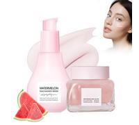 Xumann 2PCS Watermelon Niacinamide Serum & Watermelon Sleeping Mask Set, Dew Drops Recipe Watermelon skincare Pore Tight Toner Teenage Girls
