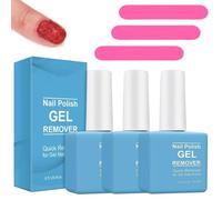 Xumann 3 Pack Gel Nail Polish Remover, 2-5 Minutes Quickly & Easily Gel Remover Polish with Nail Polish Scraper, Doesn't Hurt Nails