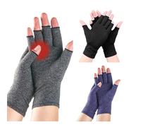 Xumann 3 Pairs Compression Gloves, Fingerless Gloves Women Men, Carpal Tunnel Glove for Hands Relief in Cold Office Typing