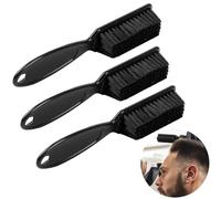 Xumann 3PCS Fade Brush, Barber Brushs, Beard Cleaning Brush, Styling Tool Hair Brush for Men Women (Black)
