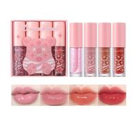 Xumann 4PCS Lipgloss Set, Lip Gloss for Teenage Girls Women Gifts, Hydrating Non Sticky Cute Lip Oil