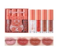 Xumann 4PCS Lipgloss Set, Moisturizing Lip Gloss Sets for Teenage Girls, Women Teen Girl Christmas Gifts Cute Lip Oil, Hydrating Long Lasting Non-Sticky