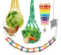 Xumann 5 Pcs Chicken Toys for Hens Coop, Chicken Swing Accessories for Parrot Chickens Ducks Large Birds Geese Hanging Feeding