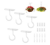 Xumann 5 Set Ceiling Hooks for Hanging Plants, 2.5 Inch Square Metal Ceiling Hoo