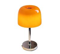 Xumh2024-3 Bedroom Accessories Mushroom Table Lamp Bedroom Living Room Translucent Glass Vintage Ambiance Bedside Reading Lamps(Orange)