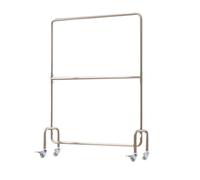 Xumh2024-3 Closet Organizer Clothing Store Adjustable Mobile Display Rack, Double-layer Floor Mounted Hanger Special Shelf clothes rail(Medium)