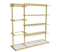 Xumh2024-3 Closet Organizer Clothing Store Underwear Shelf, Floor Standing Multi-layer Adjustable, Various Types of Socks, Boxed, Island Rack clothes rail(Gold)