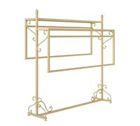 Xumh2024-3 Closet Organizer Floor standing combination shelf, double row hanging rack, clothing store, golden island display clothes rail(Medium)