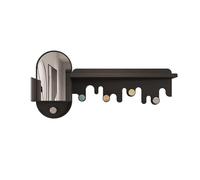 Xumh2024-3 Coat Hooks wall Mounted Coat Rack Shelf Wall Mounted with Mirror, Entryway Coat Hanger with 5 Hooks, Wall Floating Shelf with Hat Rack, for Kitchen, Bedroom, Bathroom